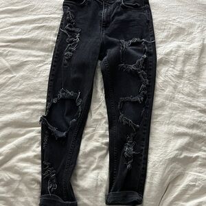 Distressed Black Jeans